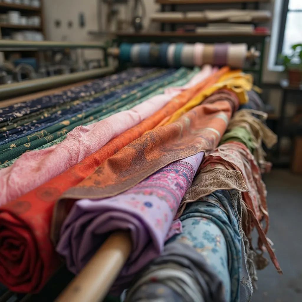 Stofflager mit exklusiven Materialien