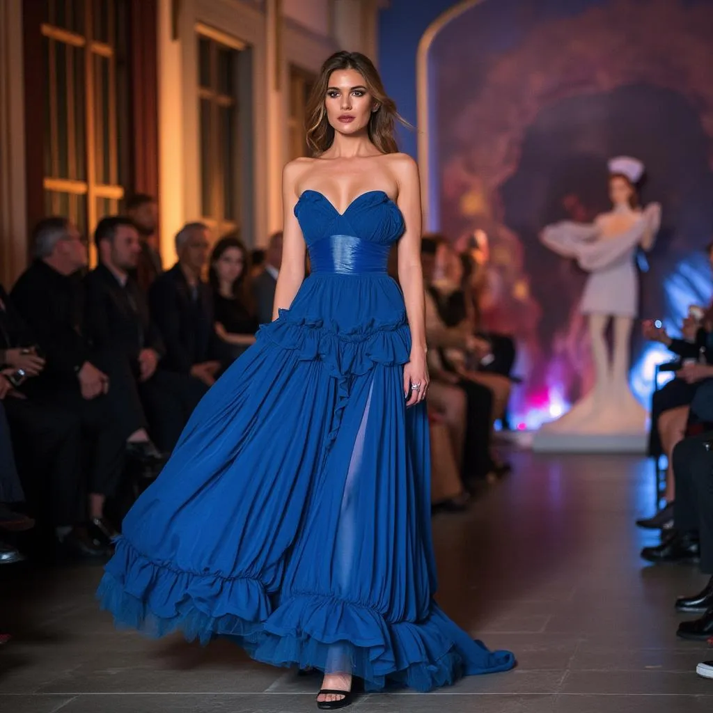 Kundin in einem Cocktailkleid